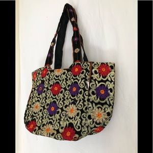 Beautiful colors and embroidery velvet handbag